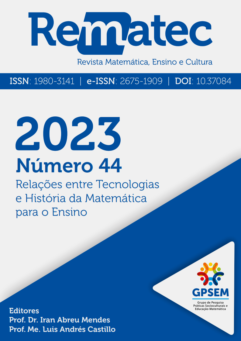 					Visualizar v. 18 n. 44 (2023): Dossiê: Relações entre Tecnologias e História da Matemática para o Ensino
				